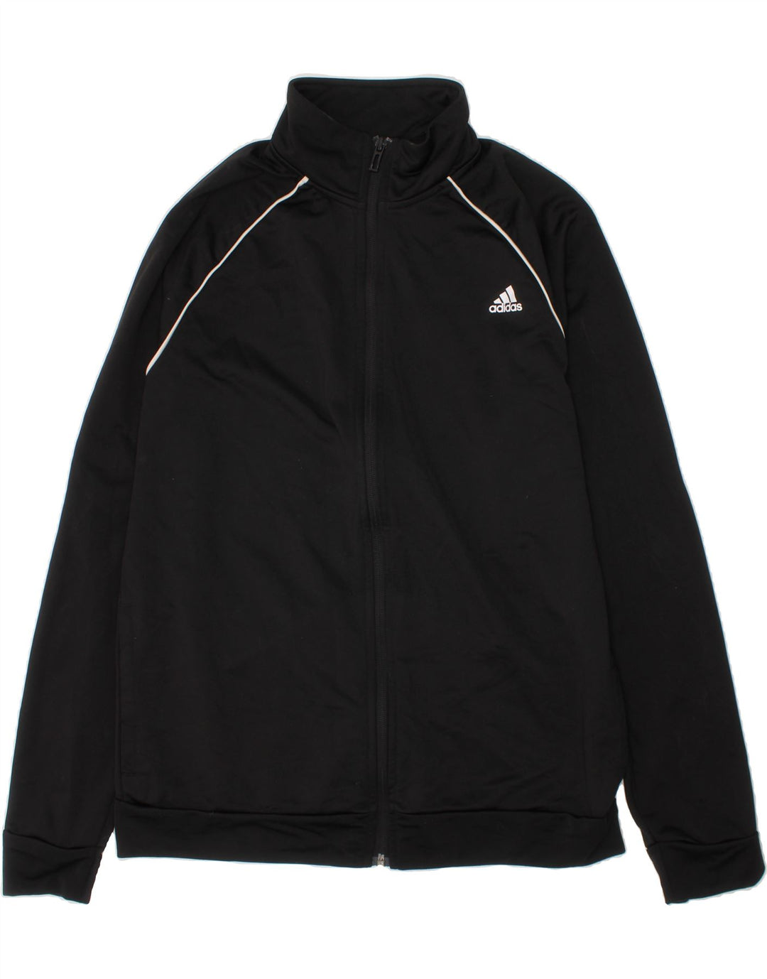 ADIDAS Boys Tracksuit Top Jacket 15-16 Years Black Polyester Vintage Adidas and Second-Hand Adidas from Messina Hembry 