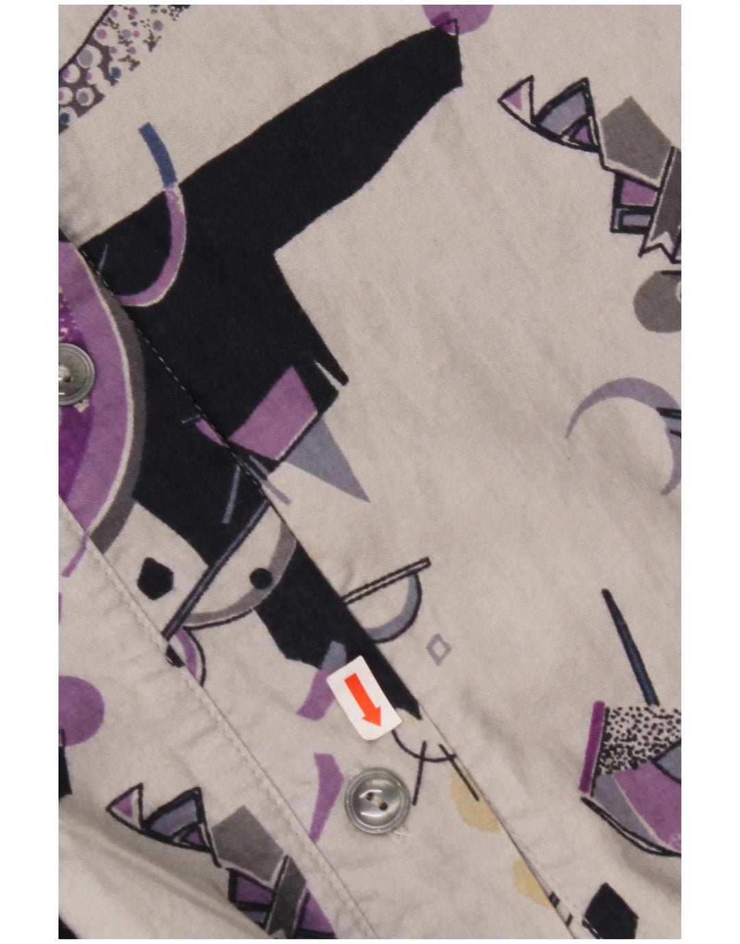 VINTAGE A-line nederdel W32 med høj talje til kvinder, stor grå, geometrisk