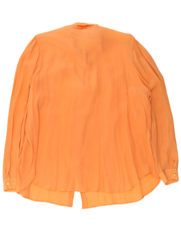 Vintage Dame Relaxed Fit Gennemsigtig skjortebluse EU 40 Medium Orange