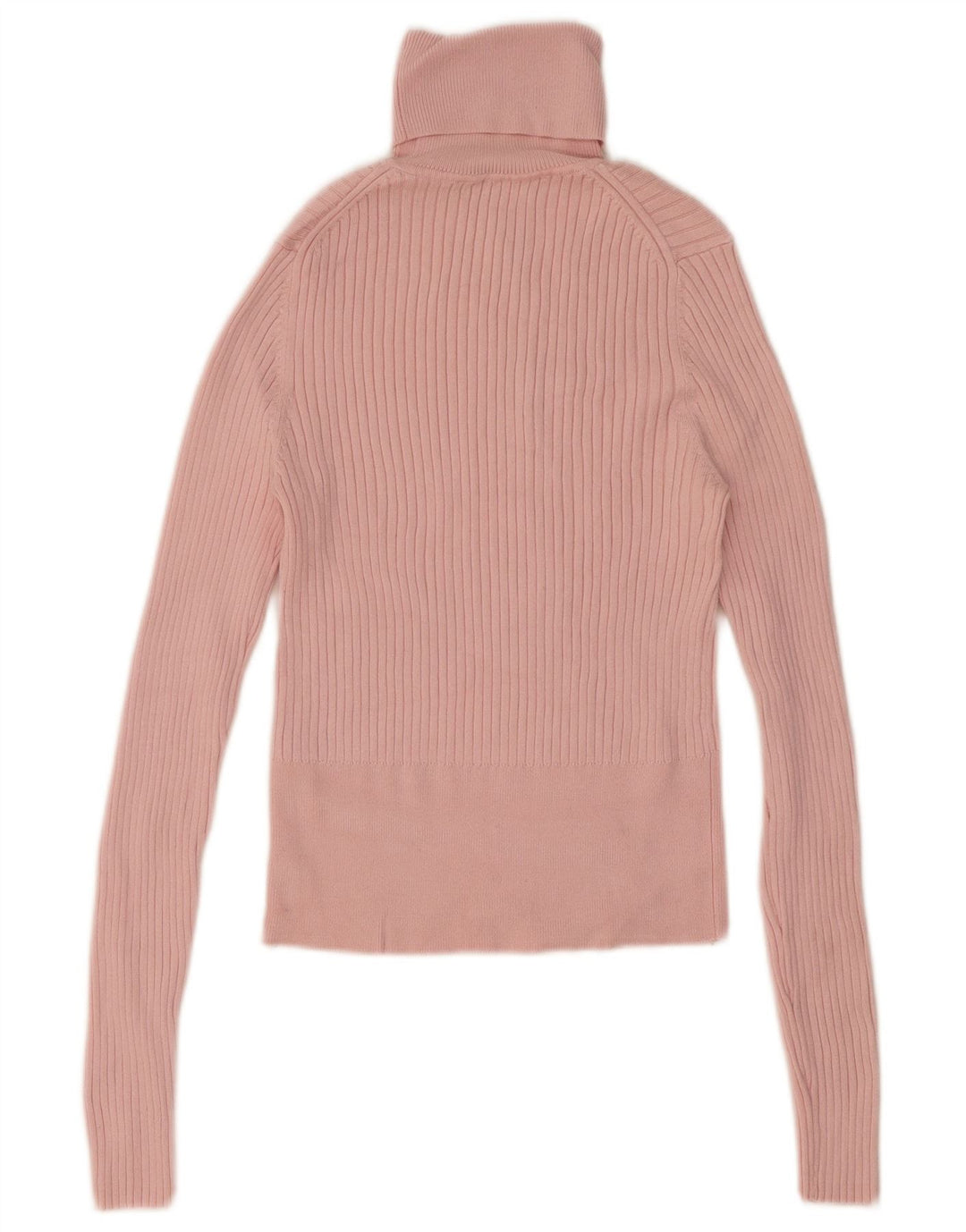 Zara Dame Roll Neck Crop Top UK 12 Medium Pink Viscose