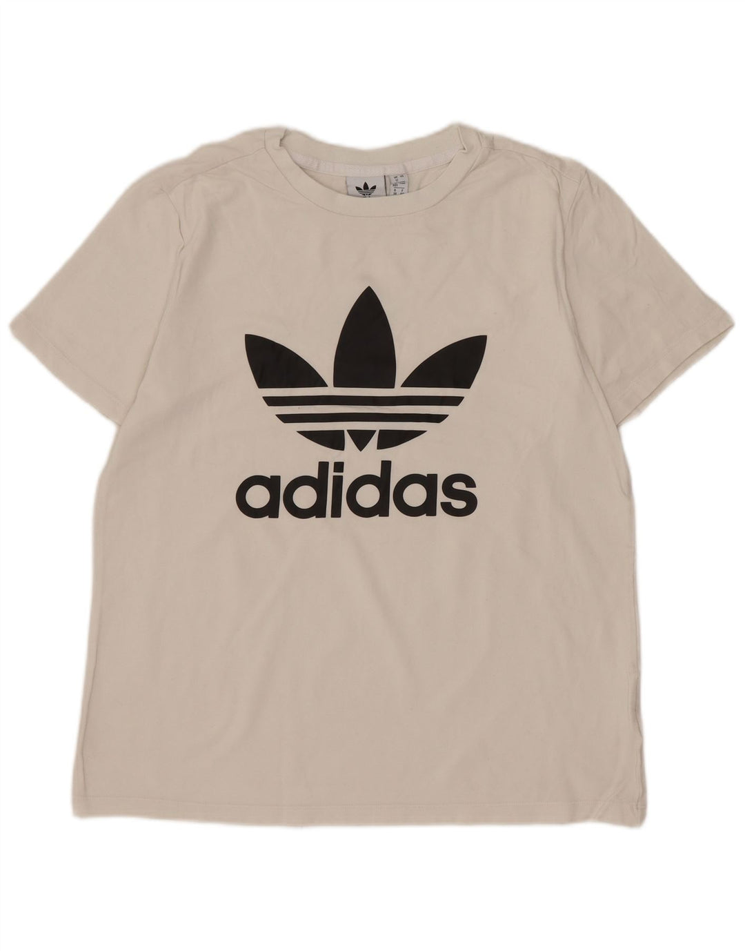 Adidas Dame Grafisk T-Shirt Top UK 12 Medium White