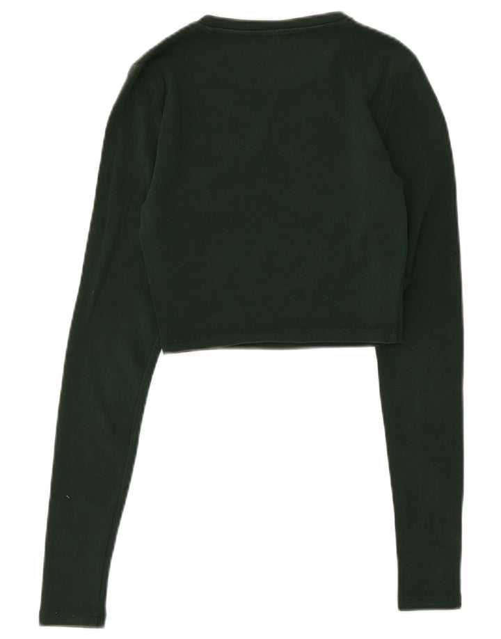 Zara Langærmet Crop Top til kvinder DK 12 Mellemgrøn