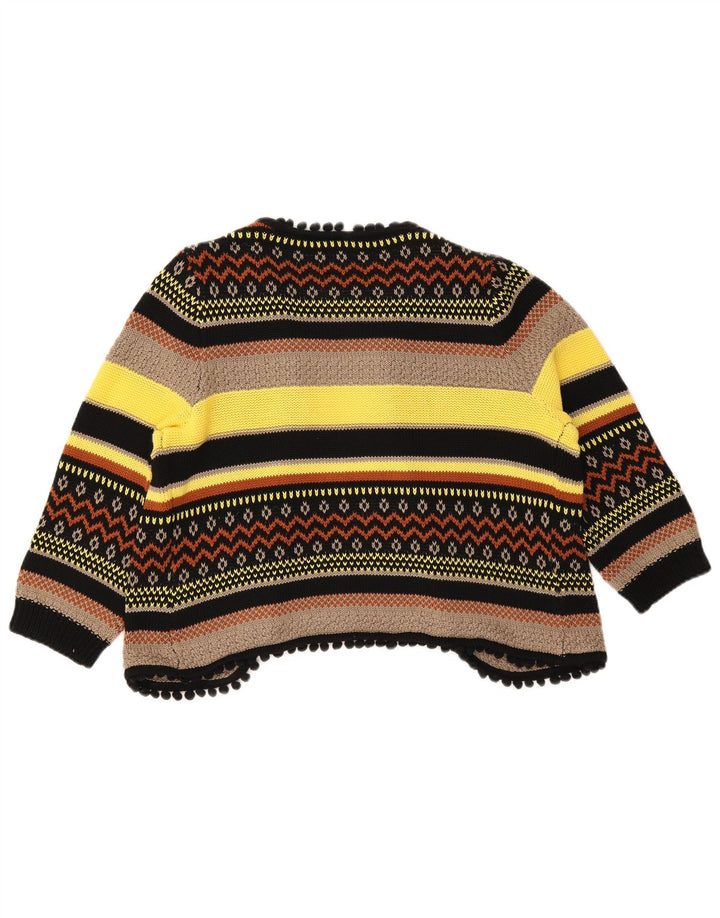 Vintage Dame Bolero Jumper UK 14 Medium Flerfarvet Geometrisk