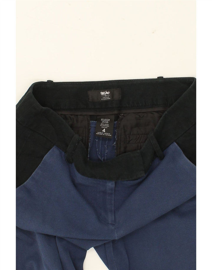 MOSSIMO Womens Slim Chino Trousers US 4 Small W28 L29  Blue Colourblock Vintage Mossimo and Second-Hand Mossimo from Messina Hembry 