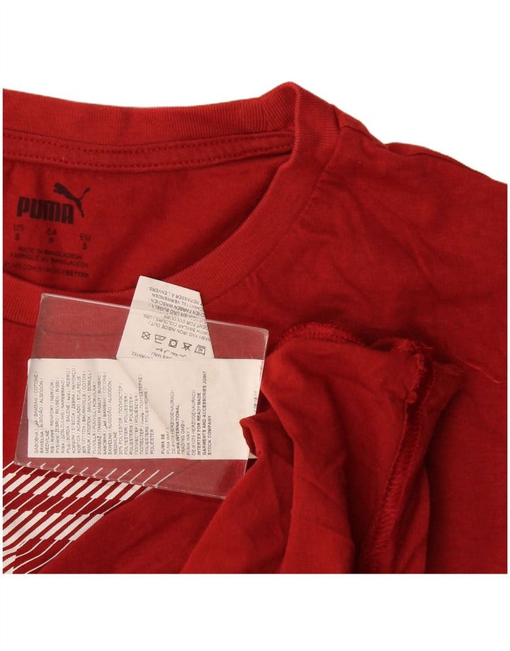 Puma Herre Grafisk T-Shirt Top Lille Rød Bomuld