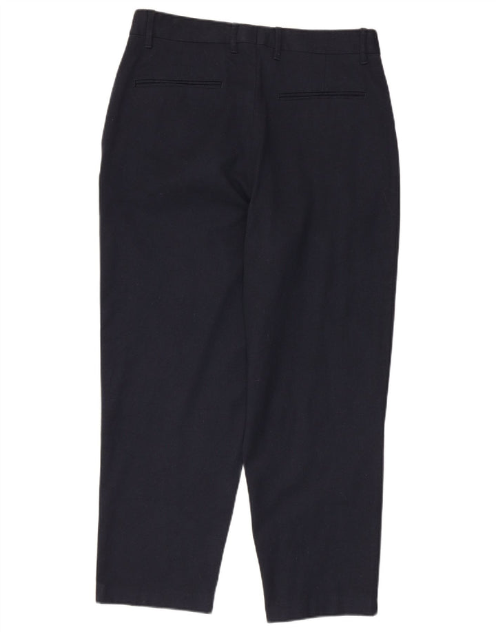 Zara Herre Cropped Trousers EU 38 Small W30 L25 Navy Blue Polyester