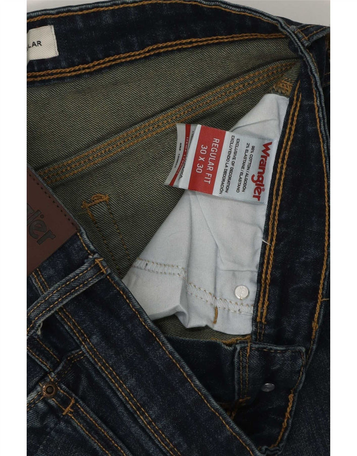 Wrangler Herre Regular Fit Straight Jeans W30 L30 Blå Bomuld