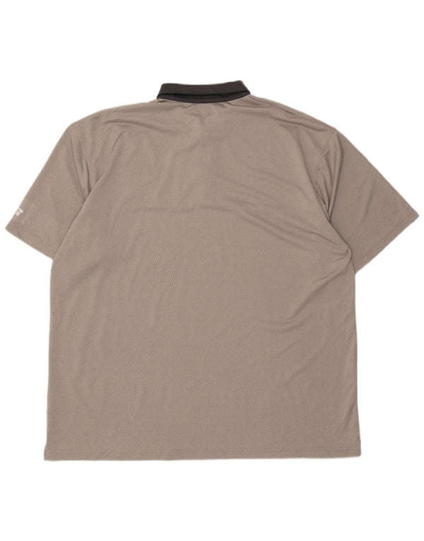 RUSSELL ATHLETIC Mens LSU Tigers Polo Shirt UK 50/52 2XL Grey Colourblock