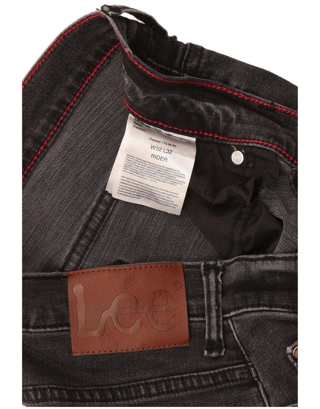 LEE Herre Rider Straight Jeans W32 L32 Grå Bomuld