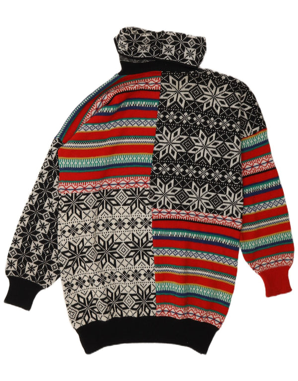 Jungle Kenzo Dame Roll Neck Jumper Sweater UK 16 Large Multicolored Retr