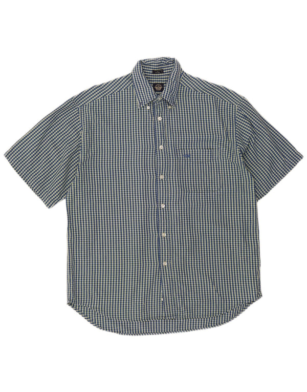 Dockers Kortærmet Herreskjorte Medium Blue Gingham Cotton