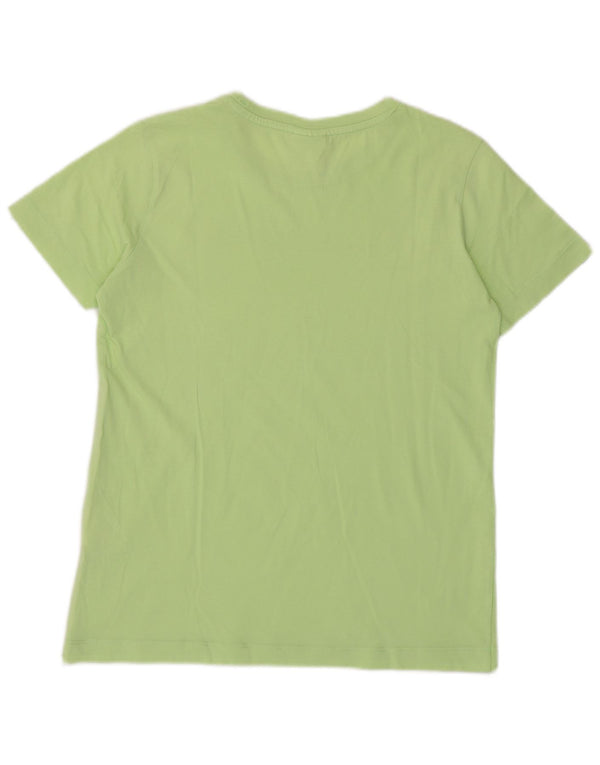 Champion Dame Grafisk T-Shirt Top UK 10 Lille Grøn Bomuld
