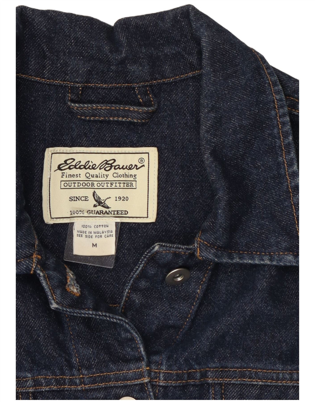 Eddie Bauer Dame denimjakke UK 14 Medium Navy Blue Bomuld