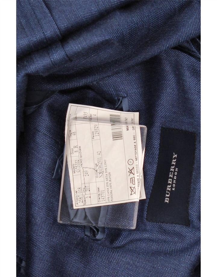 Burberry Herre 3-knaps blazerjakke IT 48 Mellem marineblå uld