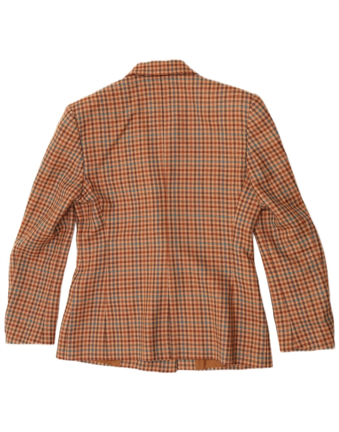 Vintage dobbeltradet blazerjakke til kvinder IT 42 Medium Brown Houndstooth
