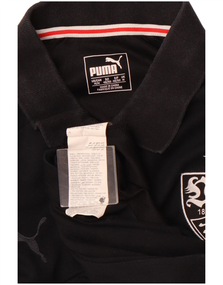 PUMA Grafisk poloshirt til mænd Medium sort bomuld