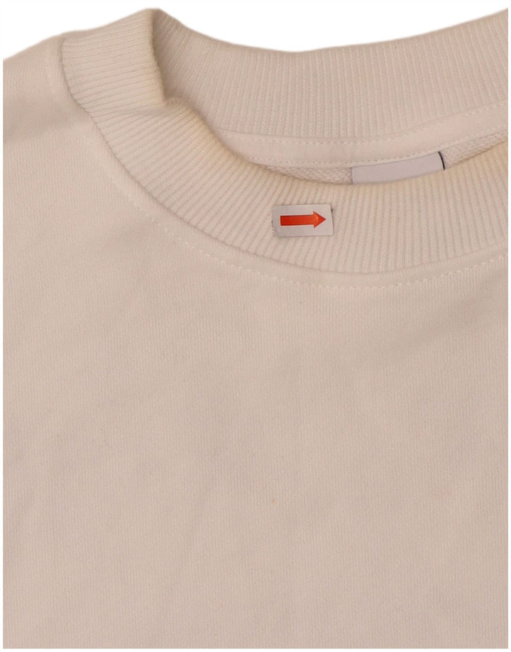 Zara Dame Oversized Grafisk Sweatshirt Jumper UK 10 Small White