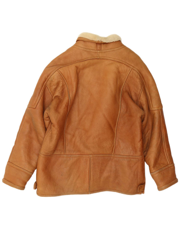 Vintage Herre Shearling Jacket UK 40 Large Brown Shearling