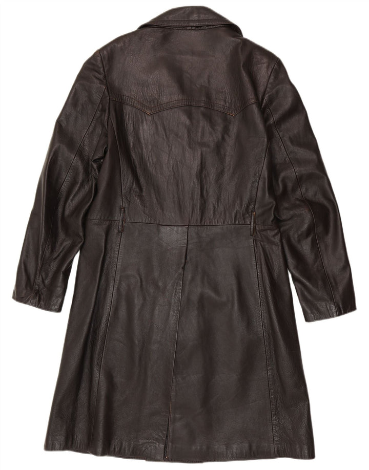 VINTAGE Læderfrakke til mænd IT 50 Stor brunt læder