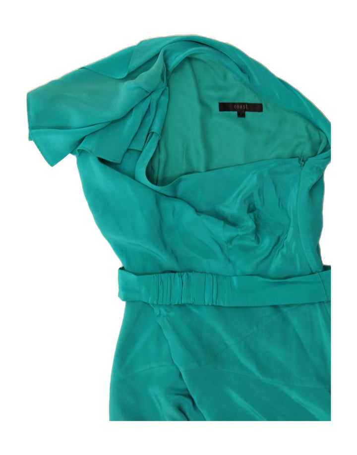 COAST Womens One Shoulder Dress UK 8 Small Turquoise Silk Vintage Coast and Second-Hand Coast from Messina Hembry 