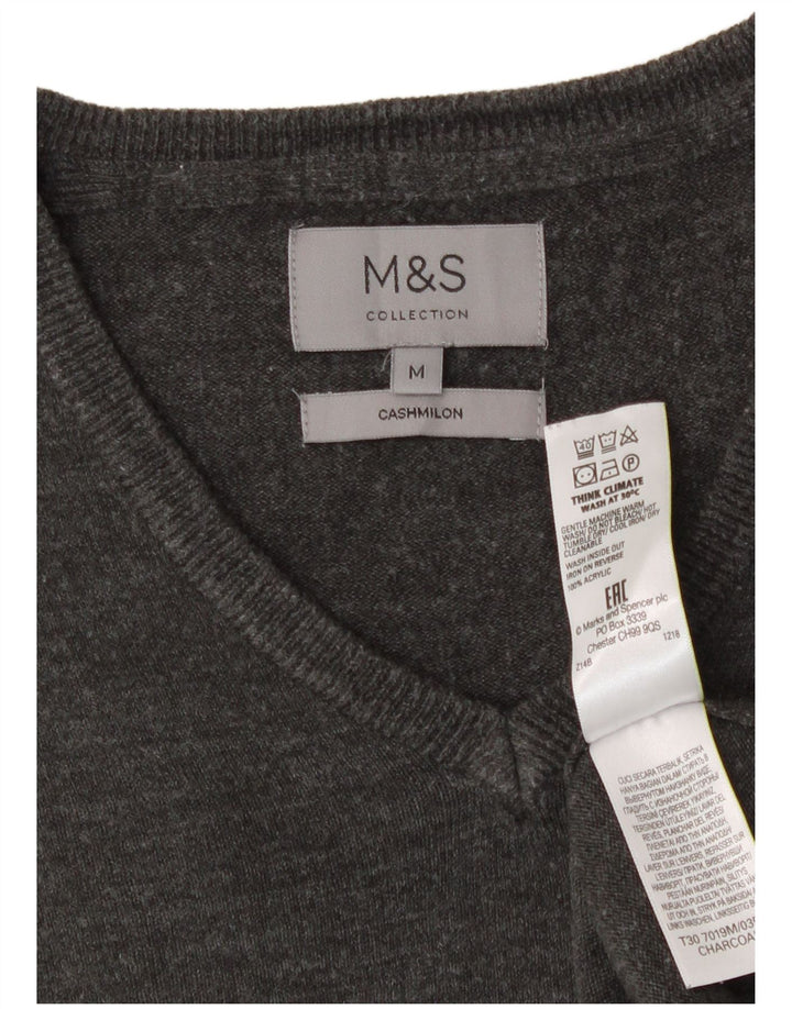 Marks & Spencer Herre V-hals sweater Medium Grå Akryl