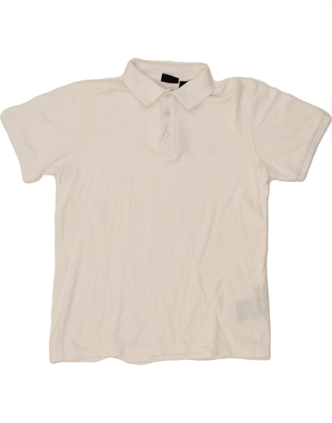 FILA Mens Polo Shirt Medium White Cotton Vintage Fila and Second-Hand Fila from Messina Hembry 