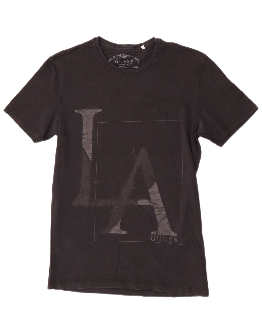 Guess Grafisk T-shirt top til kvinder, medium sort bomuld