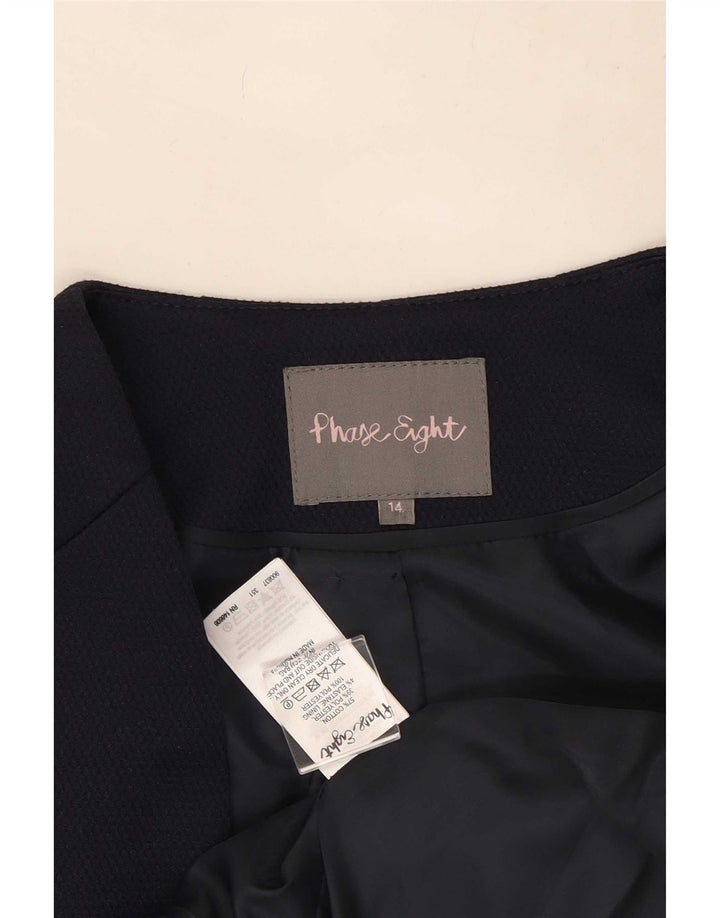 Phase Eight Dame 3/4 ærmet åben Bolero jakke UK 14 Large Navy Blue