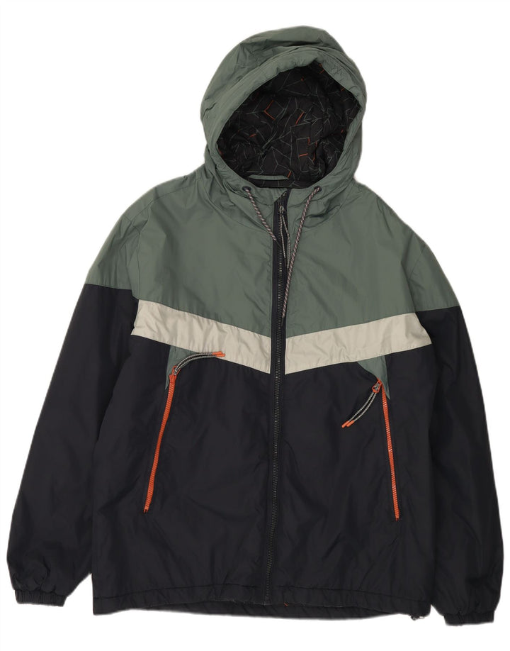 PEPE JEANS Herre Hættevindjakke UK 42 XL Navy Blue Colourblock