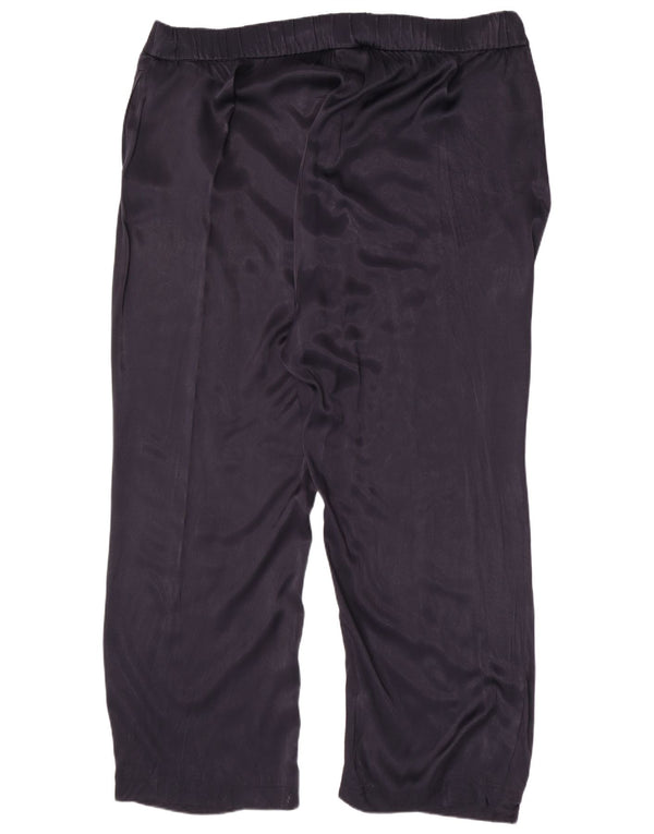 Marks & Spencer Kvinder Højtaljede Casual Bukser UK 24 4XL W44 L30 Navy Bl