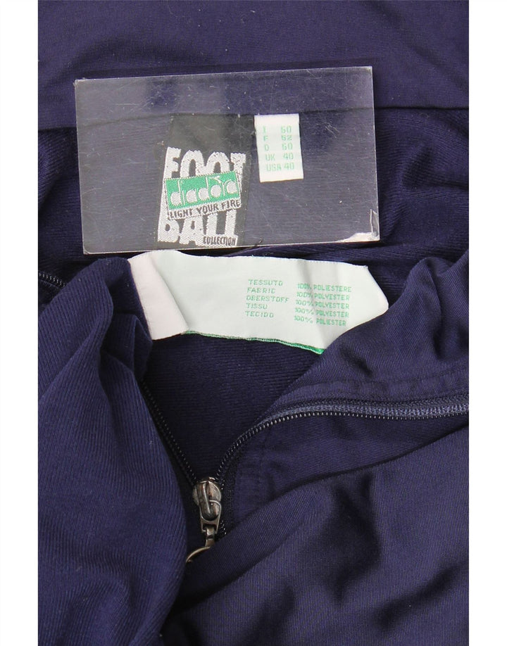 Diadora Herre grafisk træningsdragt Topjakke UK 40 Medium Navy Blue Polyester