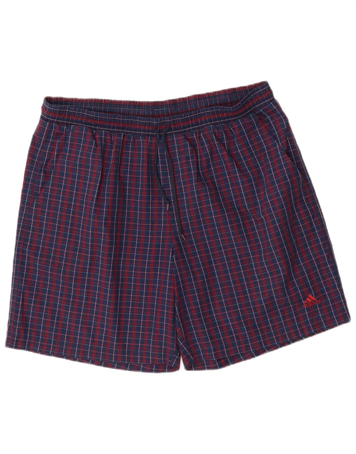 Adidas Badeshorts til mænd store marineblå ternet polyester