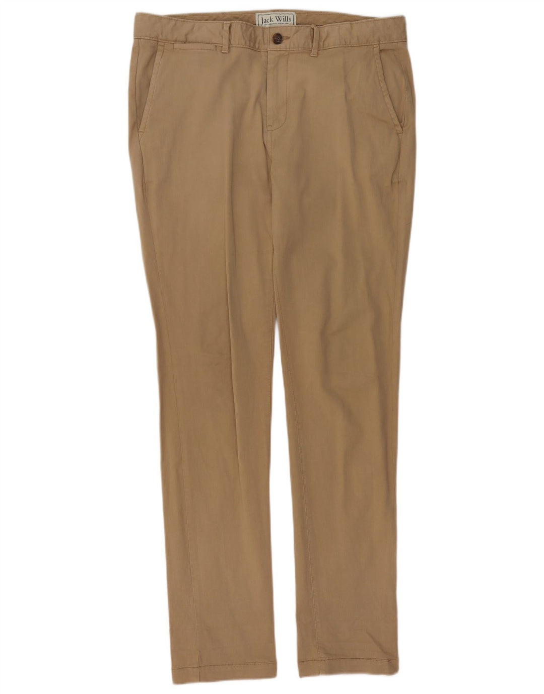 JACK WILLS Herre Slim Chino Bukser W34 L34 Beige Bomuld