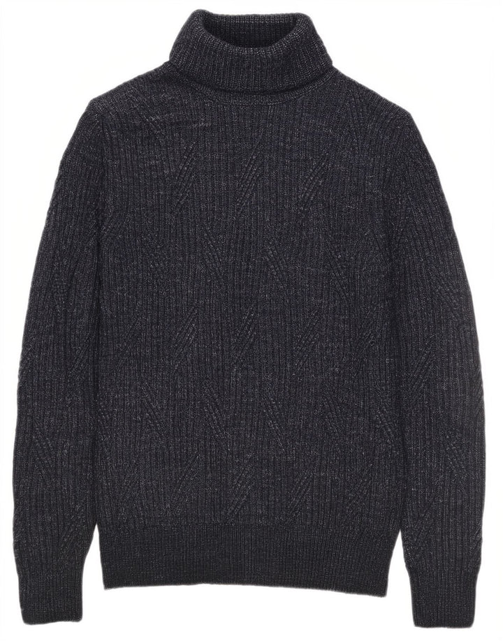 Marks & Spencer Herre Rullehals sweater Medium Navy Blue Flecked