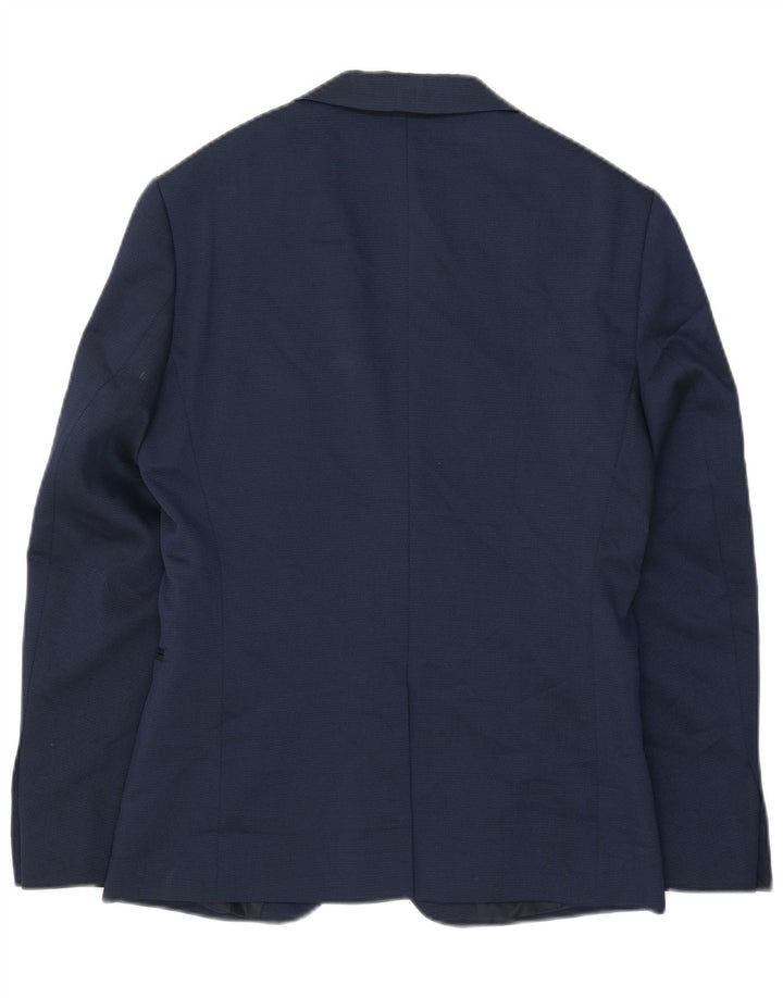 Zara Herre 2-knaps blazerjakke EU 48 Mellem marineblå polyester