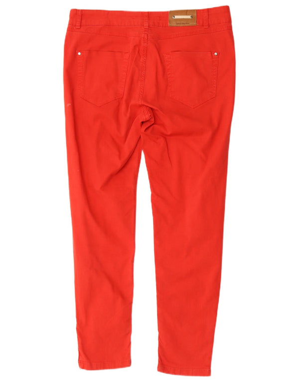Zara Dame Slim Casual Bukser EU 42 Large W32 L28 Rød Bomuld