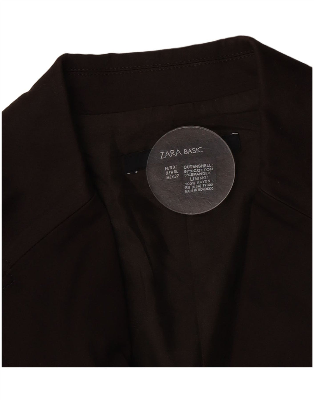 Zara Dame 2 Button Blazer Jacket UK 18 XL Brun Bomuld