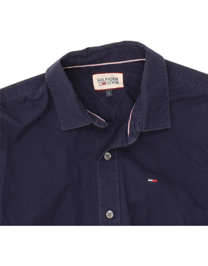 TOMMY HILFIGER Mens Shirt Small Navy Blue Cotton Vintage Tommy Hilfiger and Second-Hand Tommy Hilfiger from Messina Hembry 