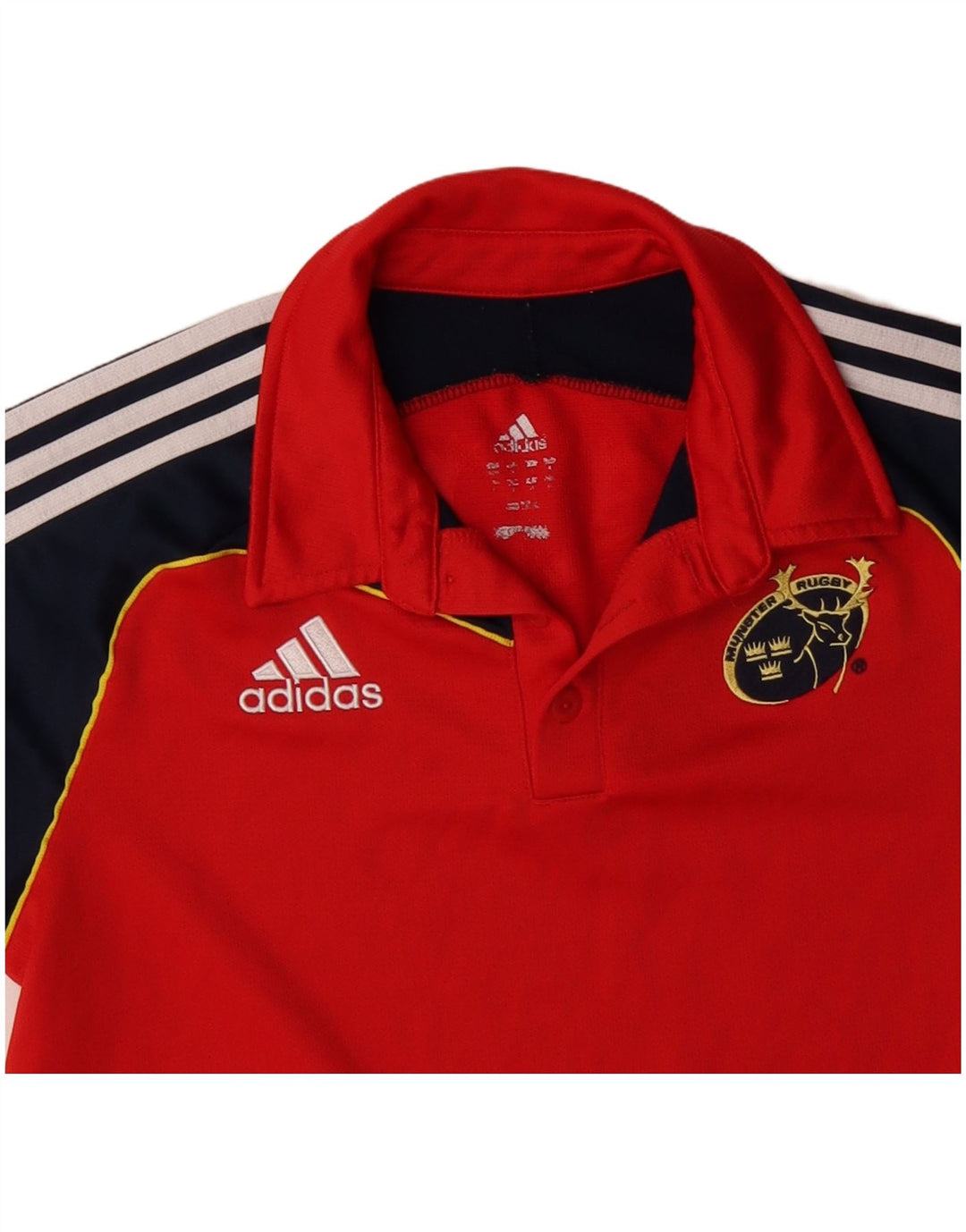 ADIDAS Herre Munster Rugby grafisk poloshirt Medium rød farveblok