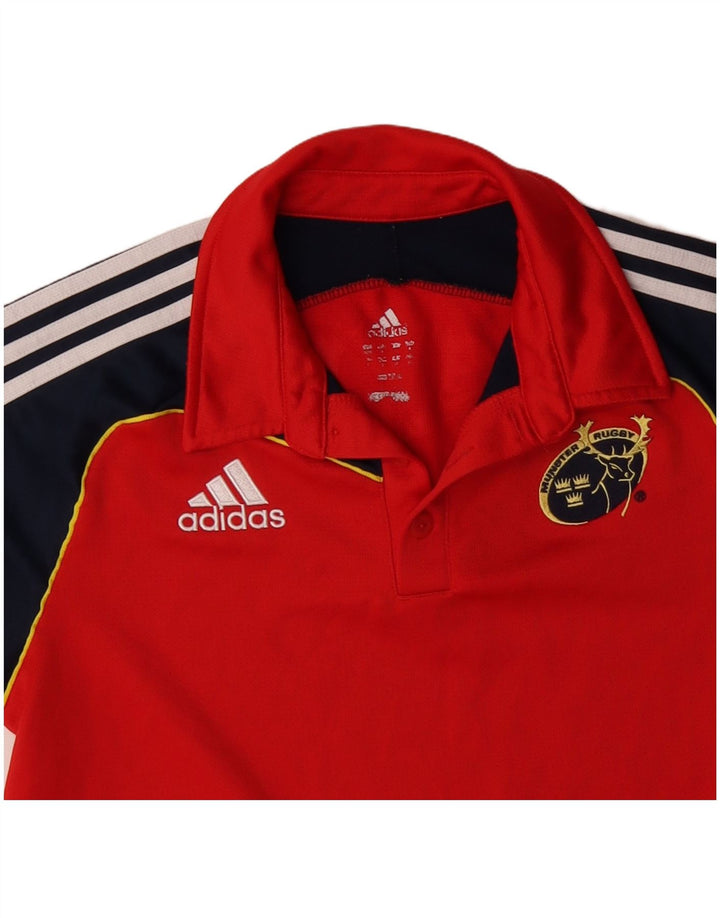 ADIDAS Herre Munster Rugby grafisk poloshirt Medium rød farveblok