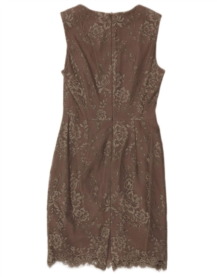 L.K. BENNETT Kvinders Ærmeløs Skede Kjole UK 8 Small Purple Floral Nylon