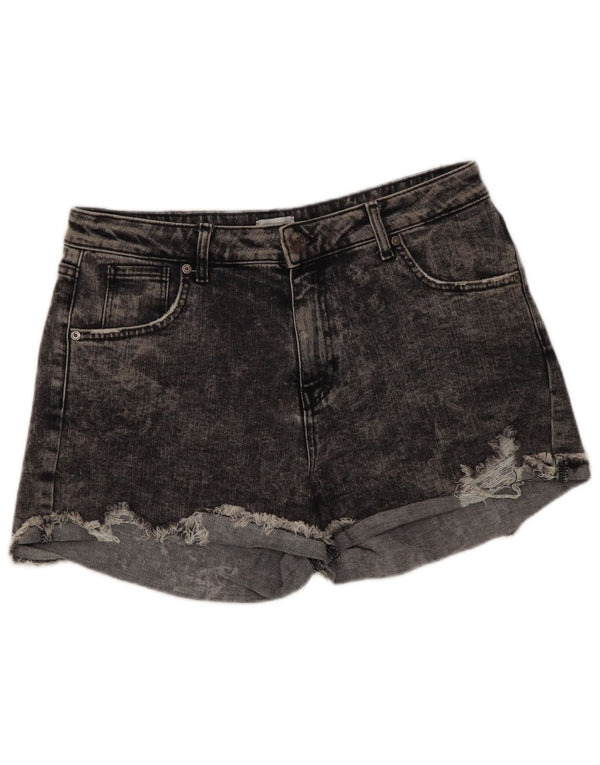 Carrera Dame Acid Wash Denim Hot Pants IT 46 Large W31 Grå Bomuld