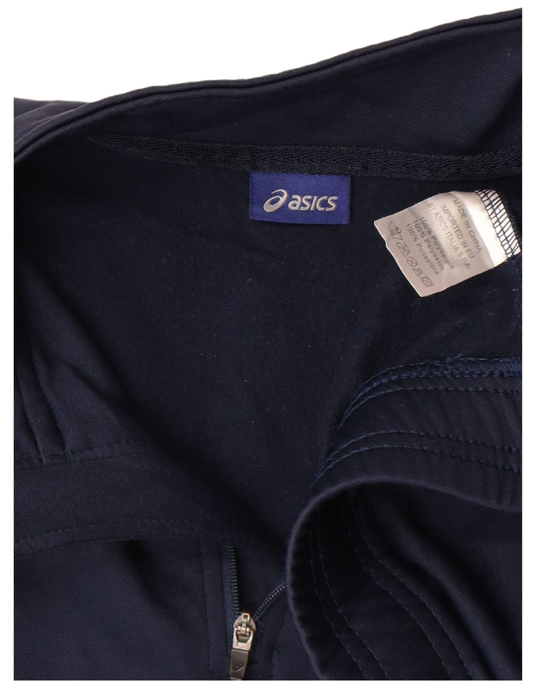 Asics drenge sweater med lynlås-hals træningsdragt top 13-14 år marineblå polyester