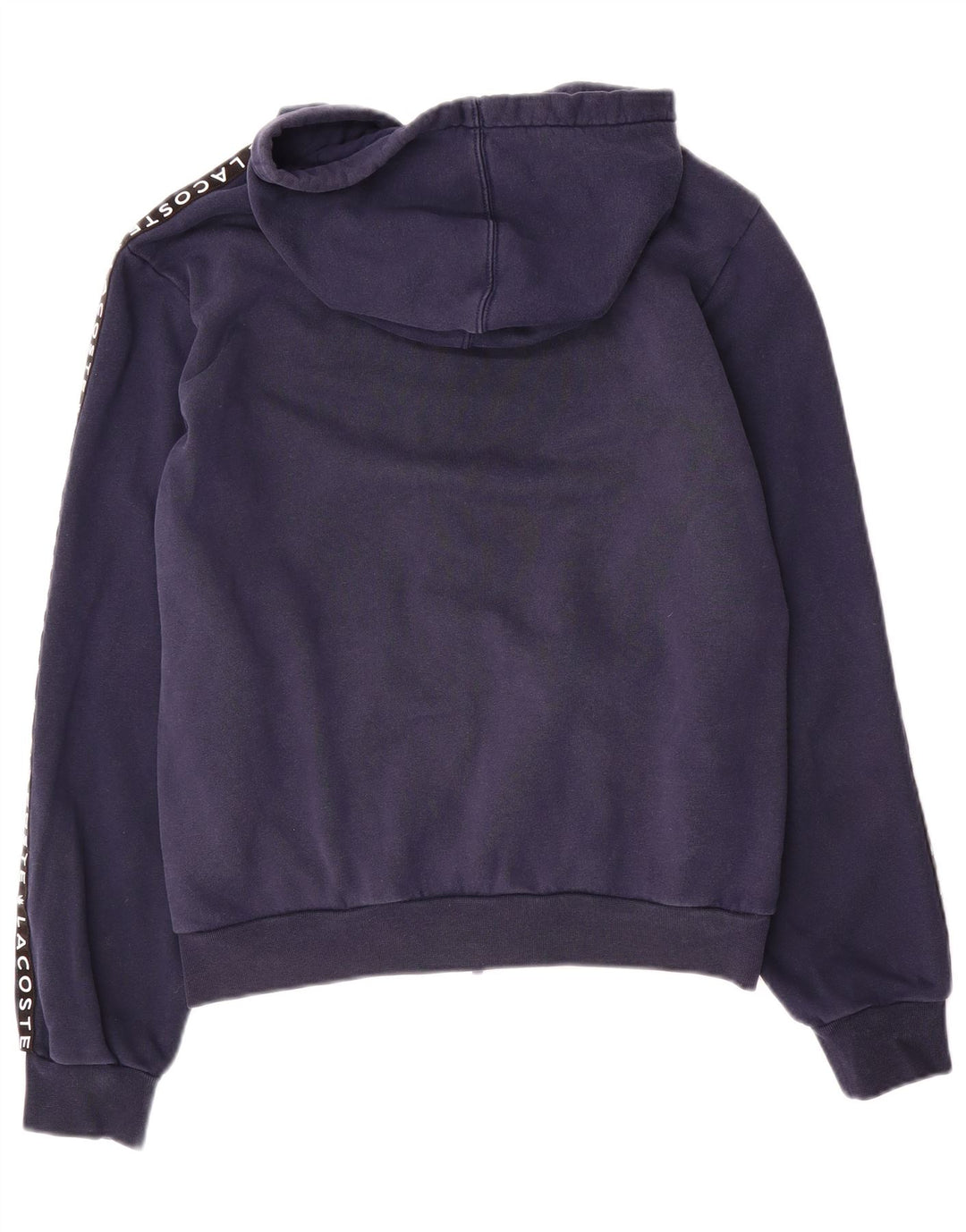 Lacoste Herre grafisk hættetrøje med lynlås størrelse 3 Small Navy Blue Colourblock