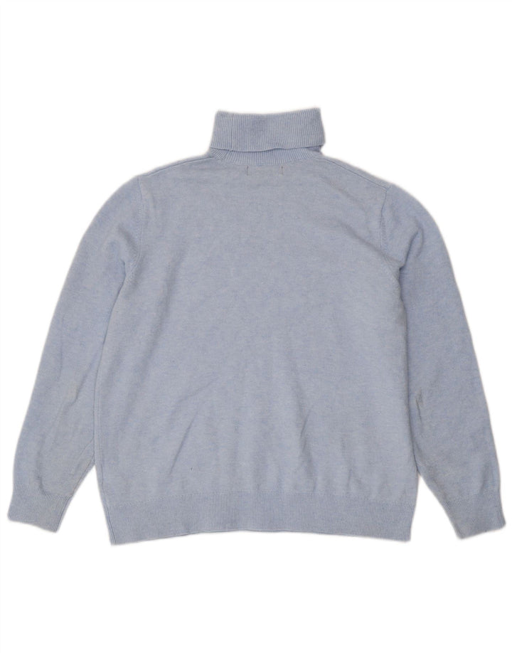 Marks & Spencer Dame Rullehals Sweater UK 14 Medium Blue Polyester