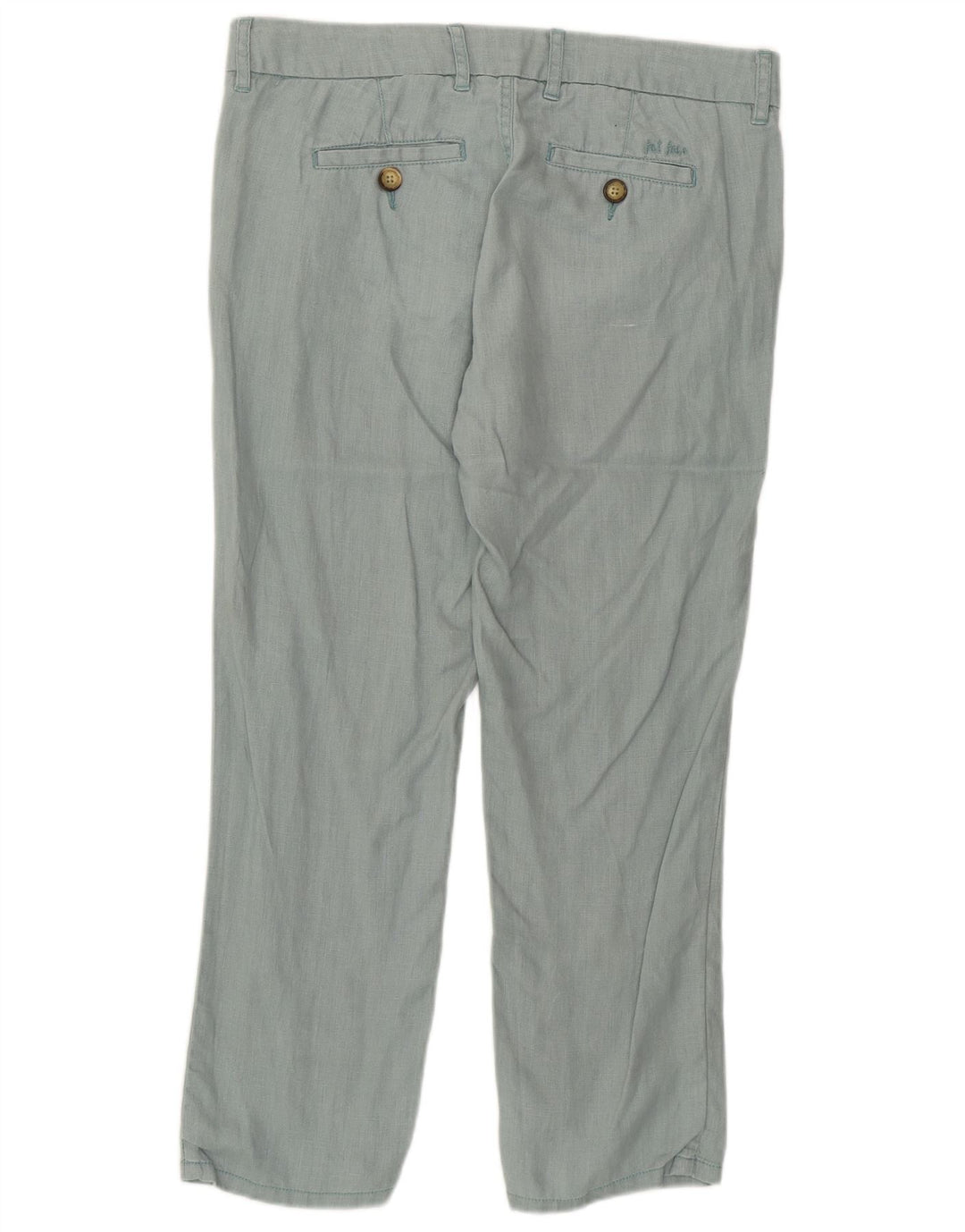 FAT FACE Lige afslappede bukser til kvinder UK 10 Small W32 L25 Green Linen