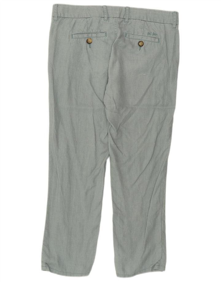 FAT FACE Lige afslappede bukser til kvinder UK 10 Small W32 L25 Green Linen