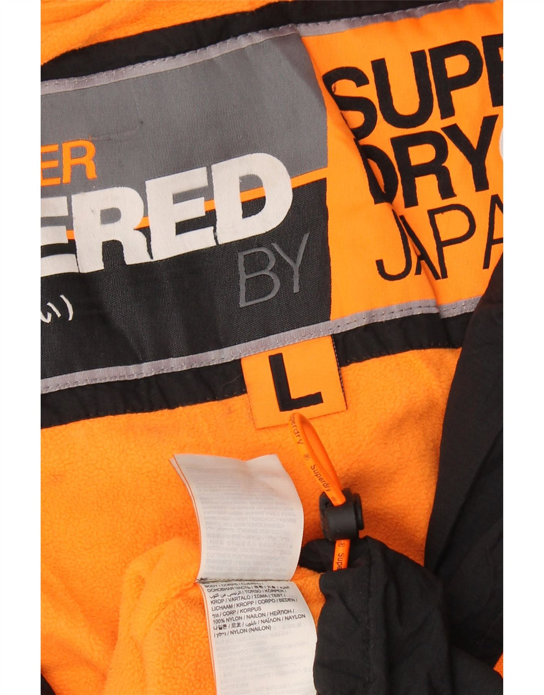 Superdry Windbreaker Jacket til kvinder UK 16 Stor sort nylon