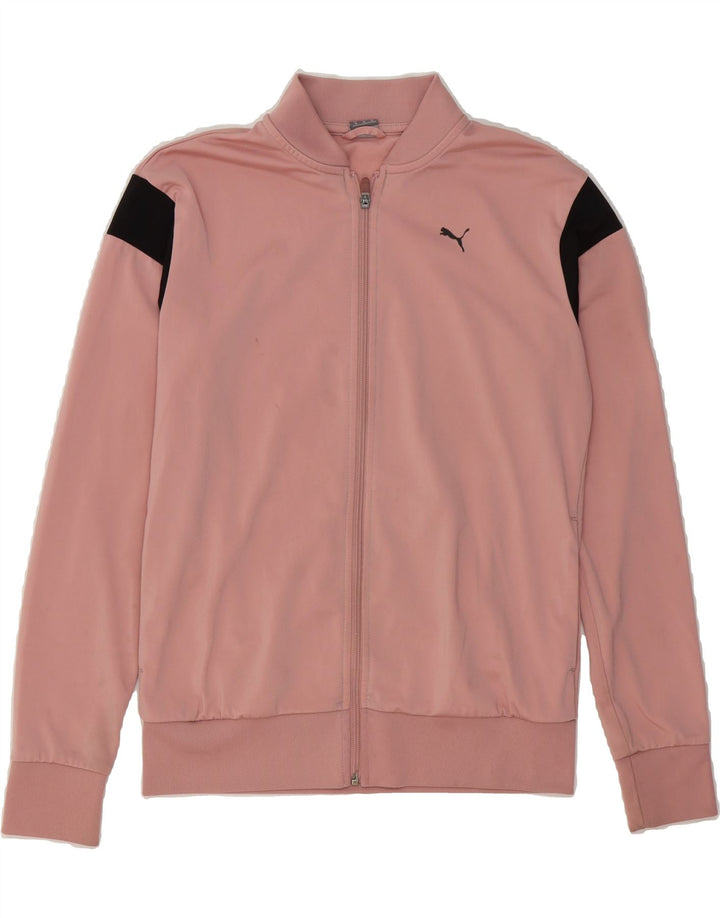 PUMA Womens Tracksuit Top Jacket UK 14 Medium Pink Colourblock Polyester Vintage Puma and Second-Hand Puma from Messina Hembry 