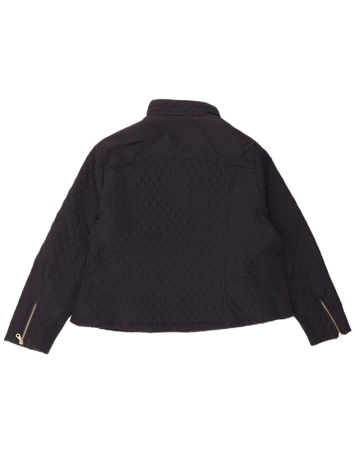 Marks & Spencer Quiltet jakke til kvinder UK 22 3XL Navy Blue Polyester